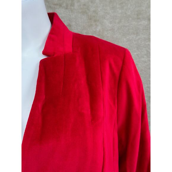 Talbots Jacket Womens 12 Red Aberdeen Velvet Blazer Old Money Heritage Academia - Picture 3 of 11